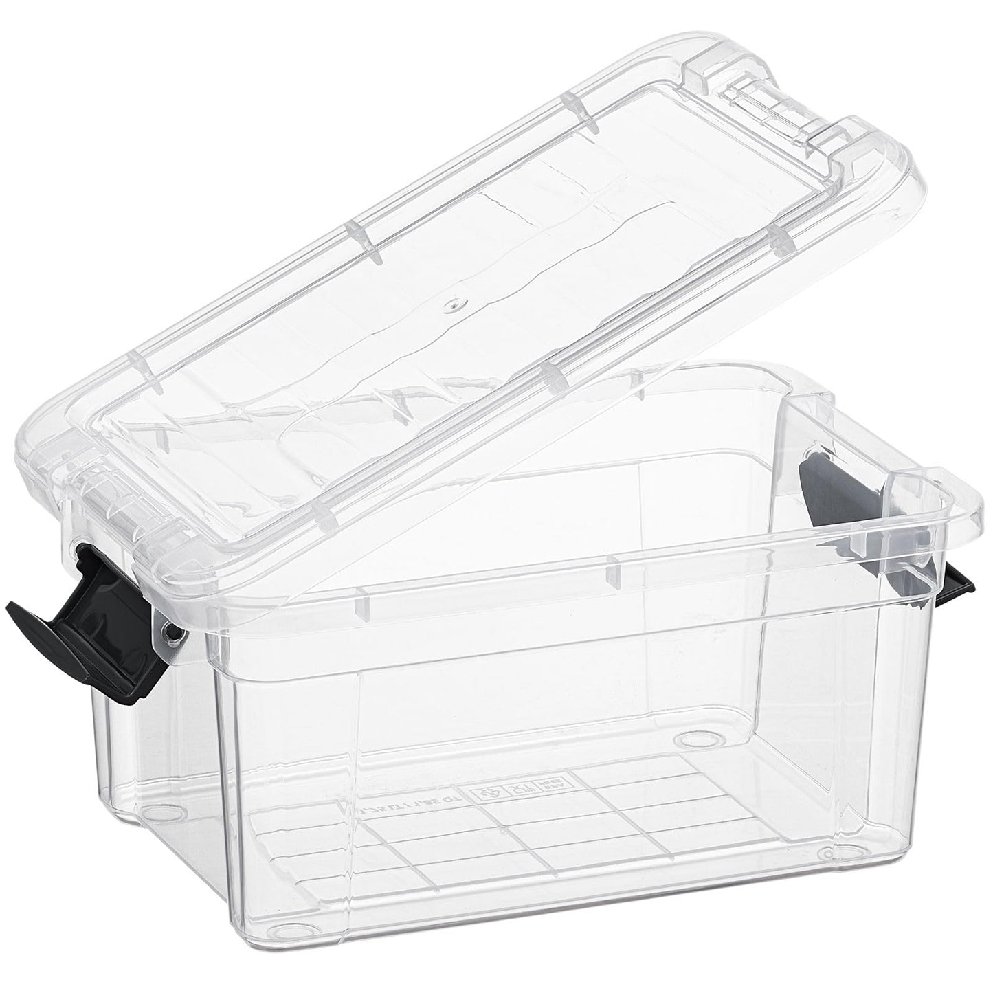 Superio Clear Plastic Storage Bin with Lid, 1.75 Qt, Non-Toxic, BPA Free, Odor Free, Organizer Storage Box, Stackable Plastic Tote for Home, Garage, School, and Office, X-Small