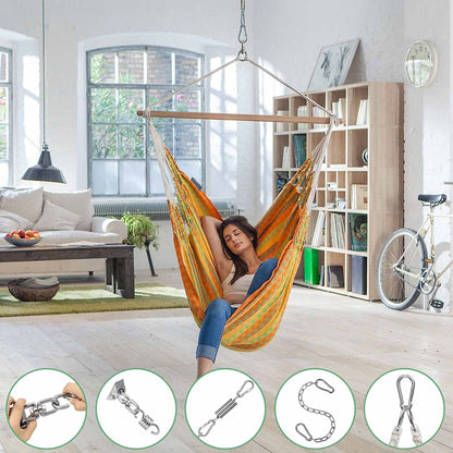 weiatas Hammock Chair Hanging Hardware Kit with Chain and Spring, Heavy Duty Porch Swing Hanger, 360 Swivel Ceiling Hooks for Punching Bag,Gym