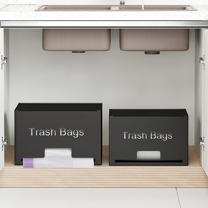 2-Pack Trash Bag Holder Dispenser, Stackable Garbage Bag Dispenser, Extra Large