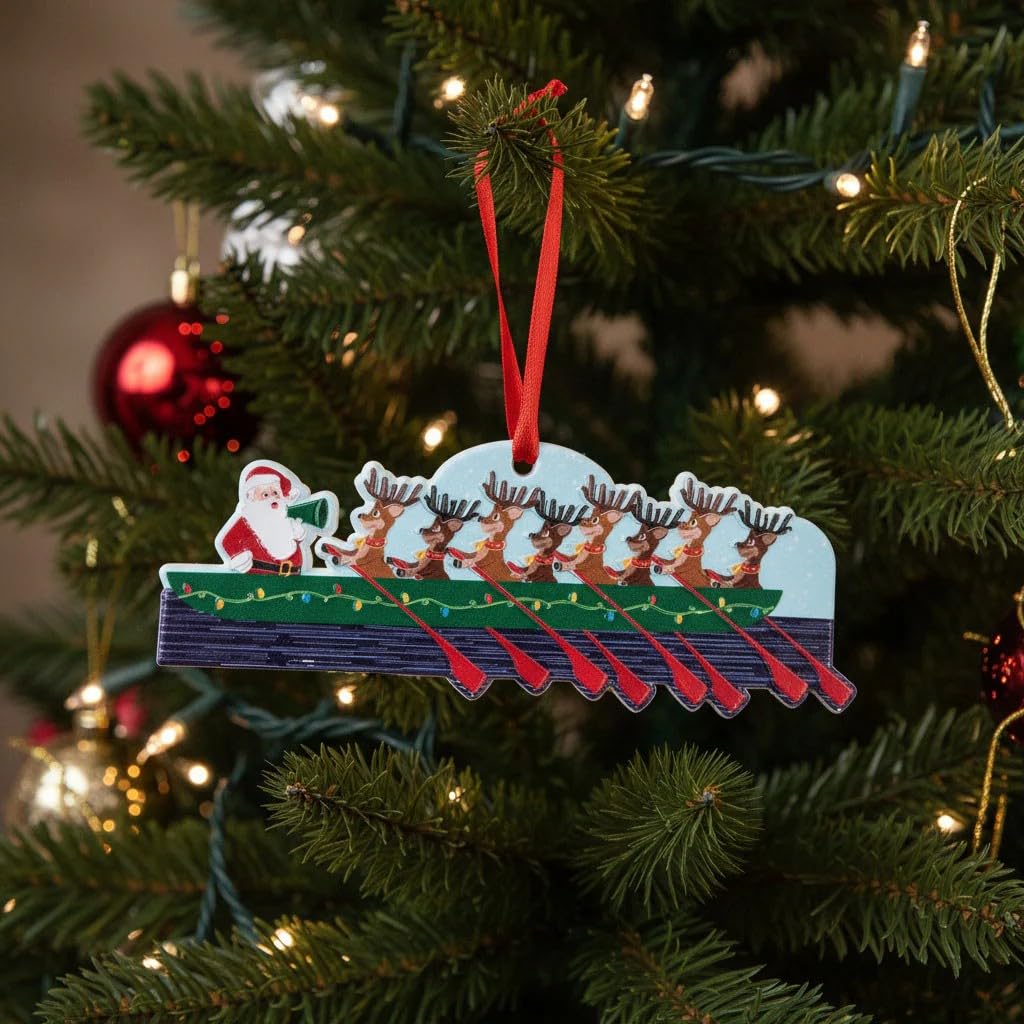 ChalkTalkSPORTS Rowing Reindeer | Crew Resin Christmas Ornament
