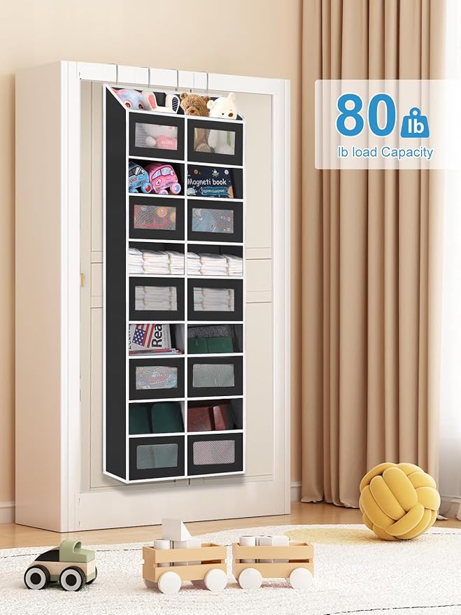 Over the Door Organizer Hanging- 10 Compartments, 80 lbs Load Behind Door