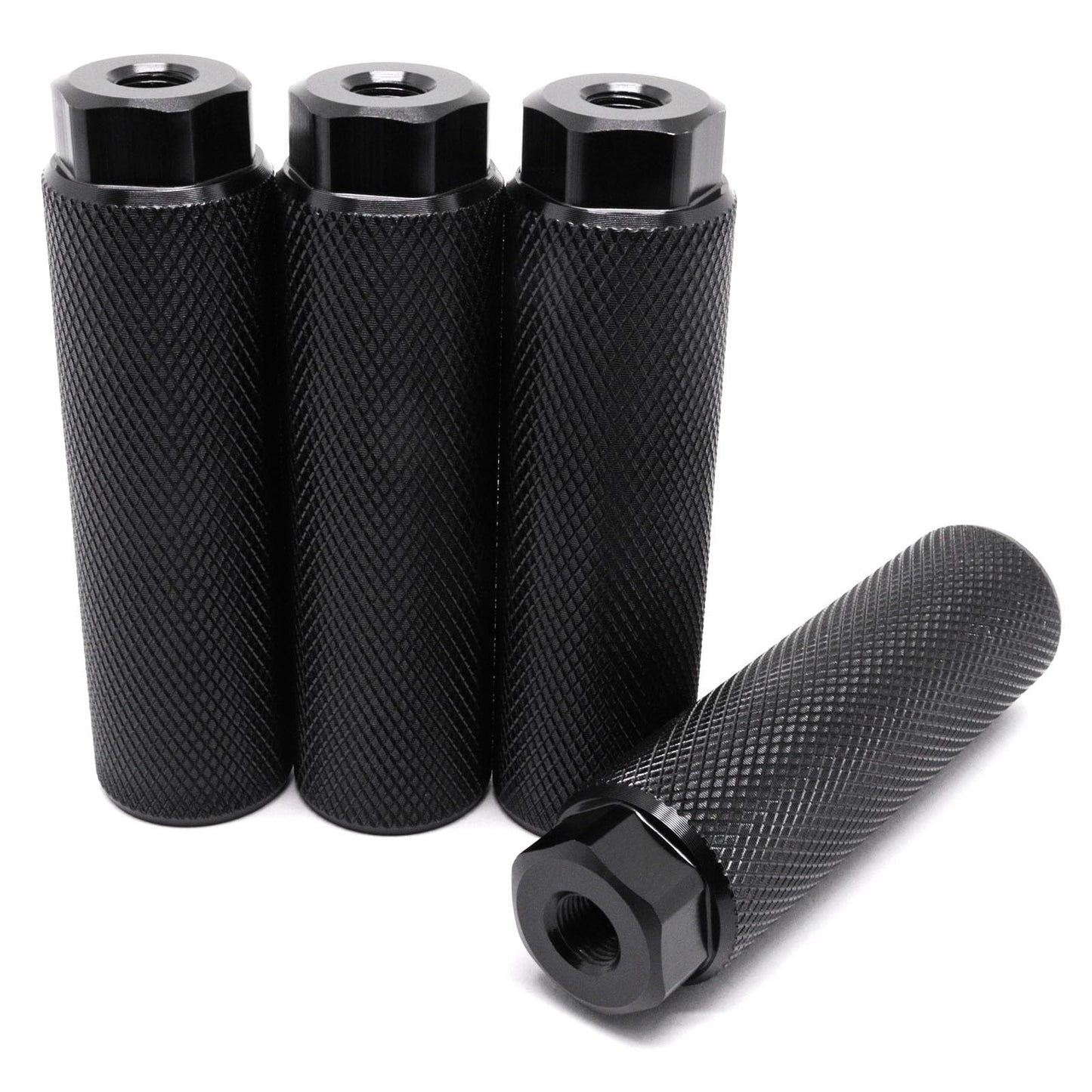 SWZHAI Bike Pegs for 3/8 inch Axles 2 Pairs, Aluminum Alloy Anti-Skid Lead Foot Bicycle Pegs BMX Pegs for Mountain Bike Cycling Rear Stunt Pegs Black