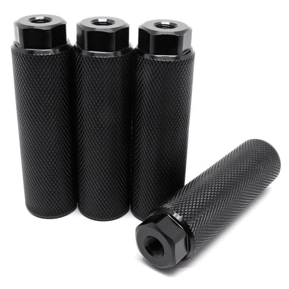 SWZHAI Bike Pegs for 3/8 inch Axles 2 Pairs, Aluminum Alloy Anti-Skid Lead Foot Bicycle Pegs BMX Pegs for Mountain Bike Cycling Rear Stunt Pegs Black