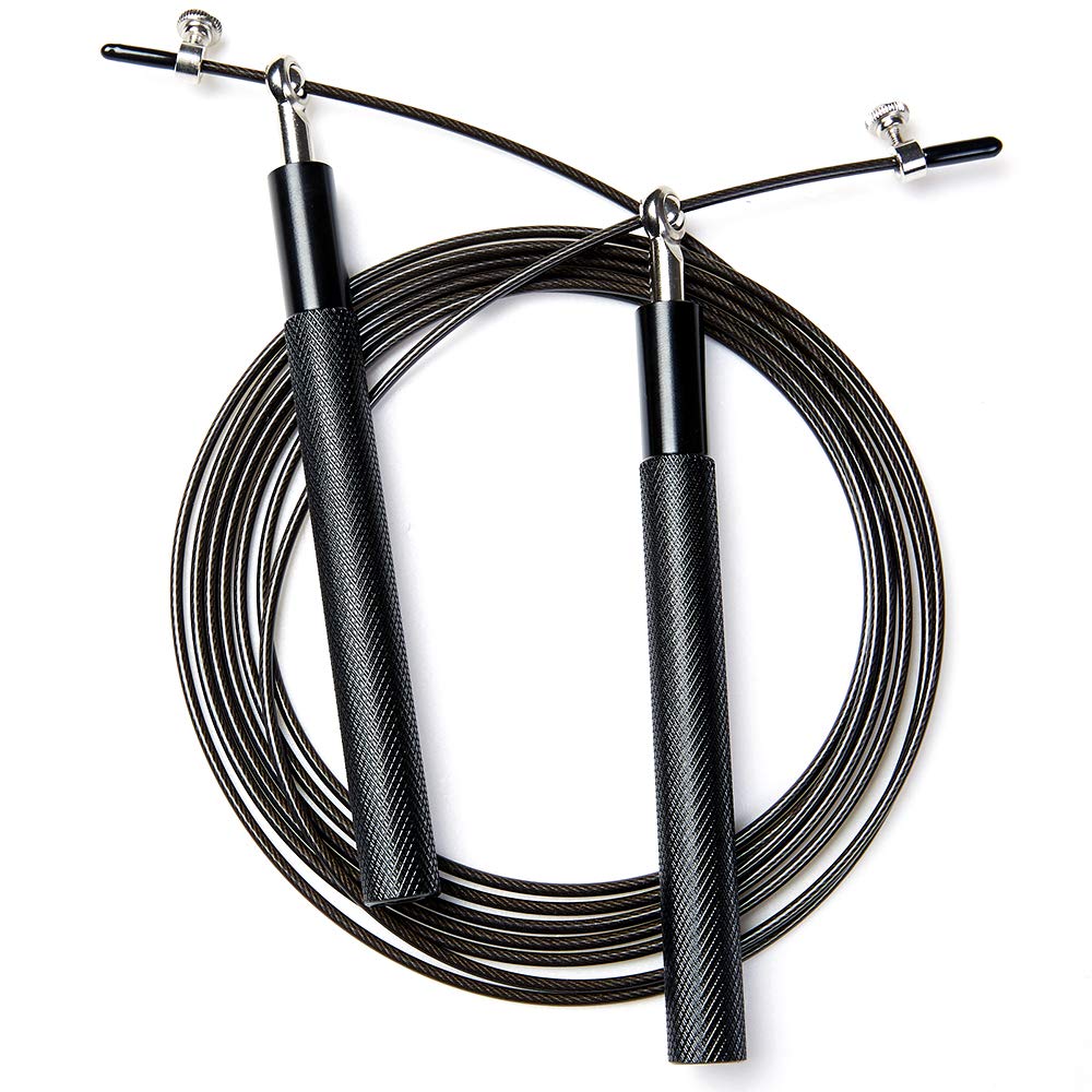 Speed Skipping Rope Adjustable Jumping Rope with Aluminium Alloy Handle and Ball Bearing Tangle-Free Exercise Rope for Home Exercise & Slim Body , Cross Fit Training, Fitness, Exercis Ideal for Aerobic Exercise