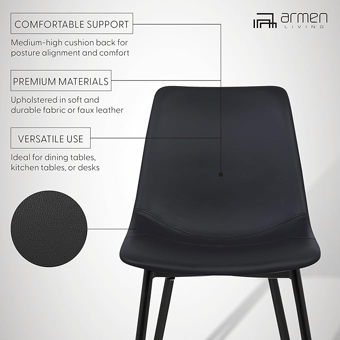 Armen Living Monte Mid Century Modern Dining Accent Chair