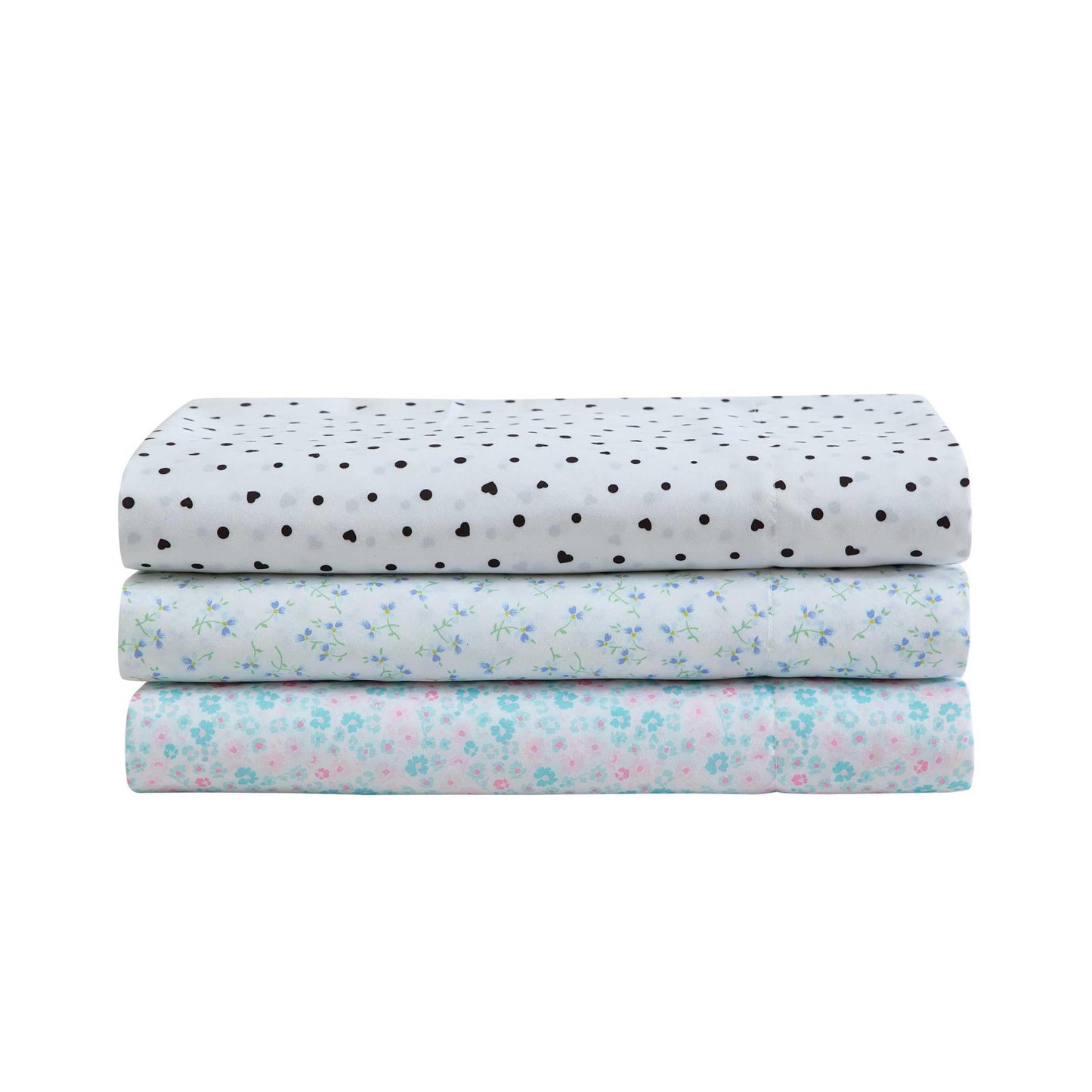 Betsey Johnson - Queen Size Sheet Set, Ultra-Soft Bedding with Smooth Feel, Deep Pockets, Bed Sheets with Matching Fitted Sheet & Pillowcases (Polka Dot Heart Black)