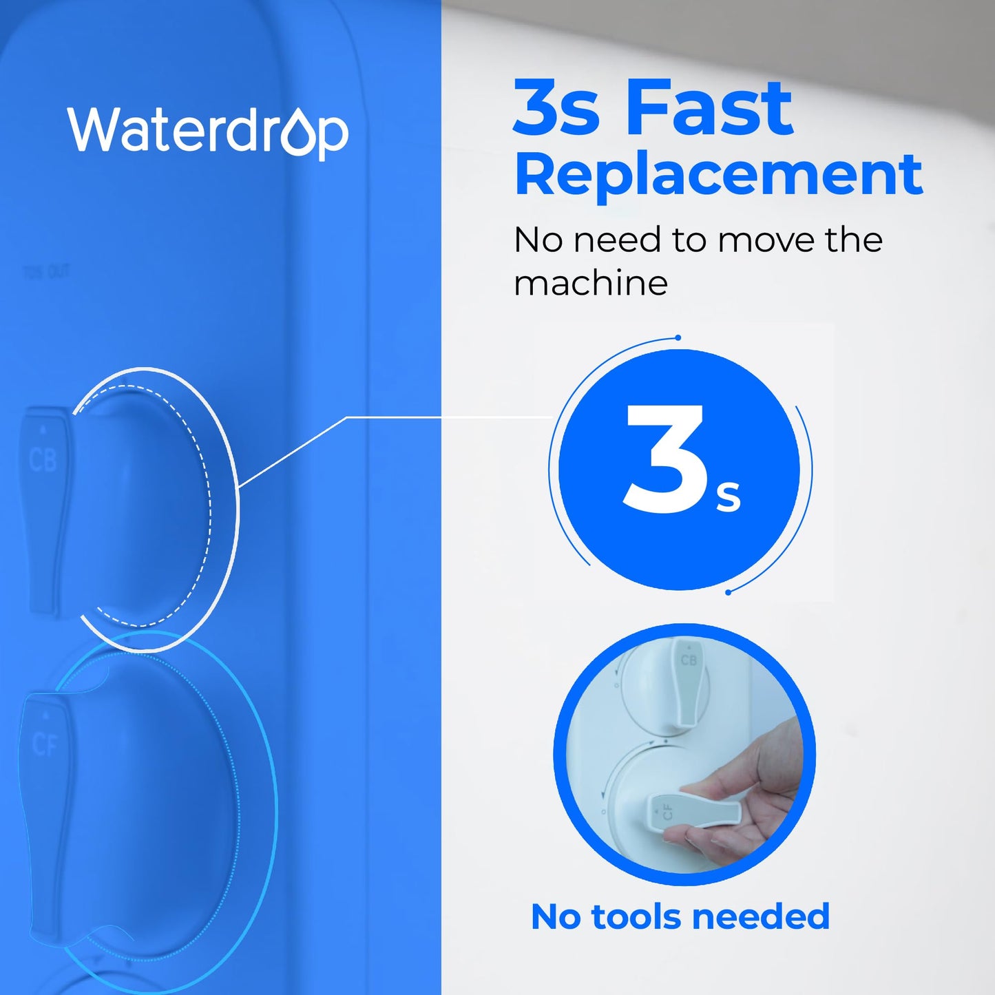Waterdrop WD-G3-N3CB Filter, 1-Year Lifetime, Replacement for WD-G3-W Reverse Osmosis System (Package May Vary)