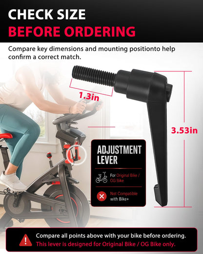 TCVG Alloy L-Handle Adjustment Lever Compatible with Peloton Bike Seat and Handlebar Height Adjustment, Exercise Bike Accessory