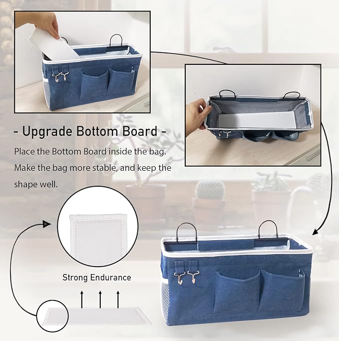 2pcs Large Wall Hanging Organizer Bag, Linen Fabric Door Hanging Storage Baskets