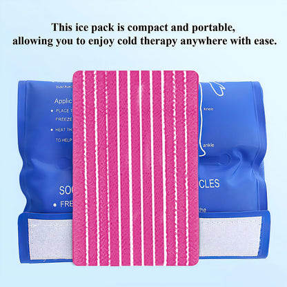 4-Pack Ice Pack Strap,Resuable,Stretchable- 35.5"x3" Adjustable Hook and Loop Elastic Holder & Extender Belt for Secure Ice Pack Wrap, Pink