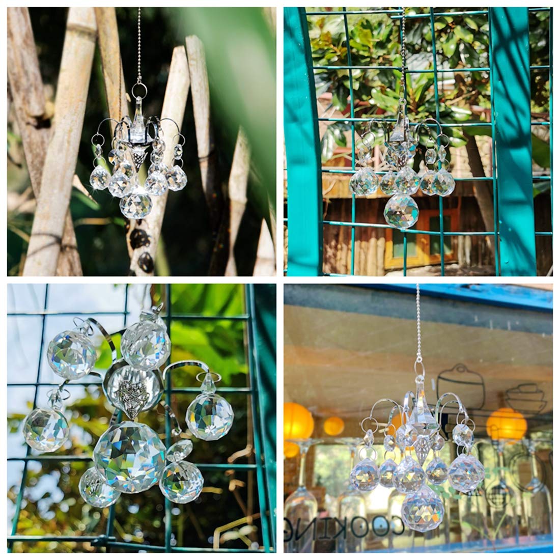 H&D HYALINE & DORA Crystals Ball Prisms Suncatcher Hanging Ornament Hanger Rainbow Maker with Hook