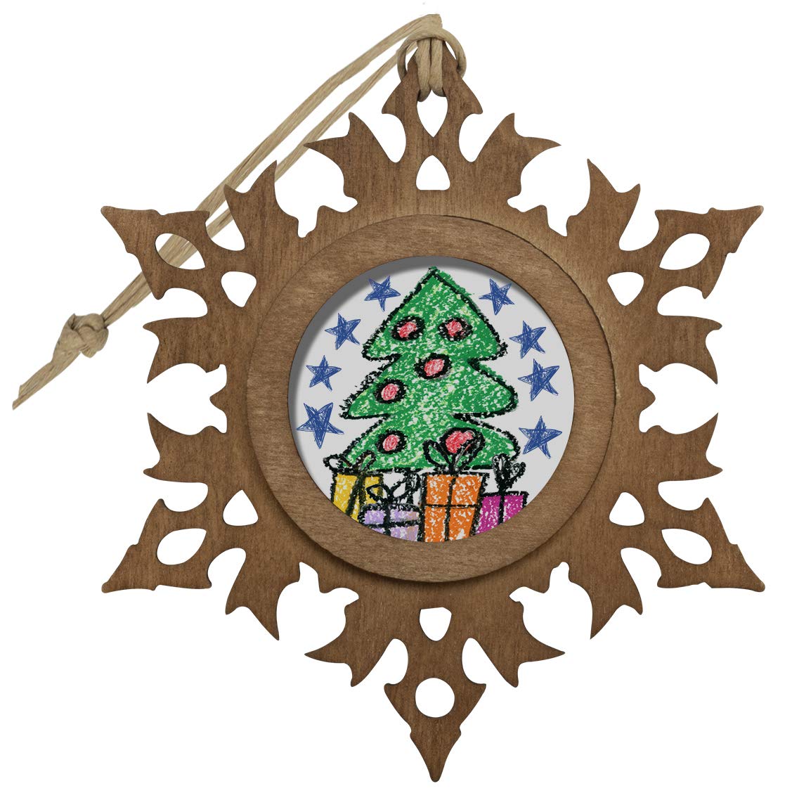 FINE PHOTO GIFTS Wood Snowflake 1.5" Photo Ornament - Pack of 50
