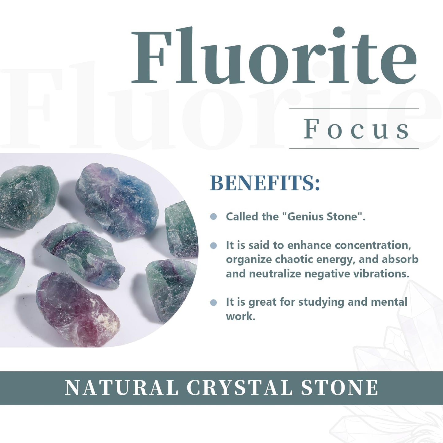 Rockcloud Healing Crystal Rose Quartz Rock Crystal Flourite Pyramid Metaphysical Stone Figurine(Pack of 3)