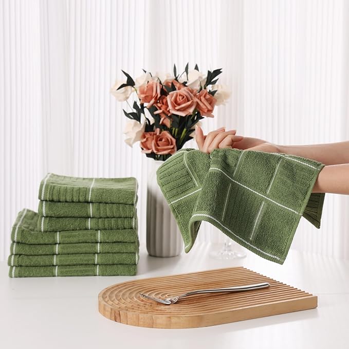 Glynniss Kitchen Towels and Dishcloths Set, Four Dish Towels 16x26 Inches