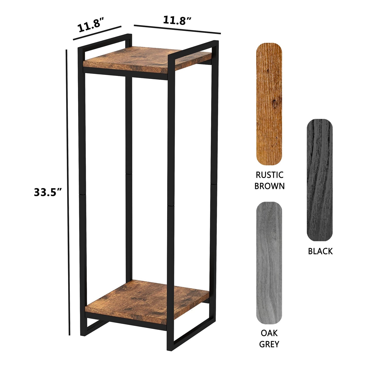 FONHAYE 34" Tall Plant Stand Indoor, 2-Tier Modern Plant Shelf Corner Flower Pot Holder Organizer for Living Room Balcony Garden, Rustic Brown