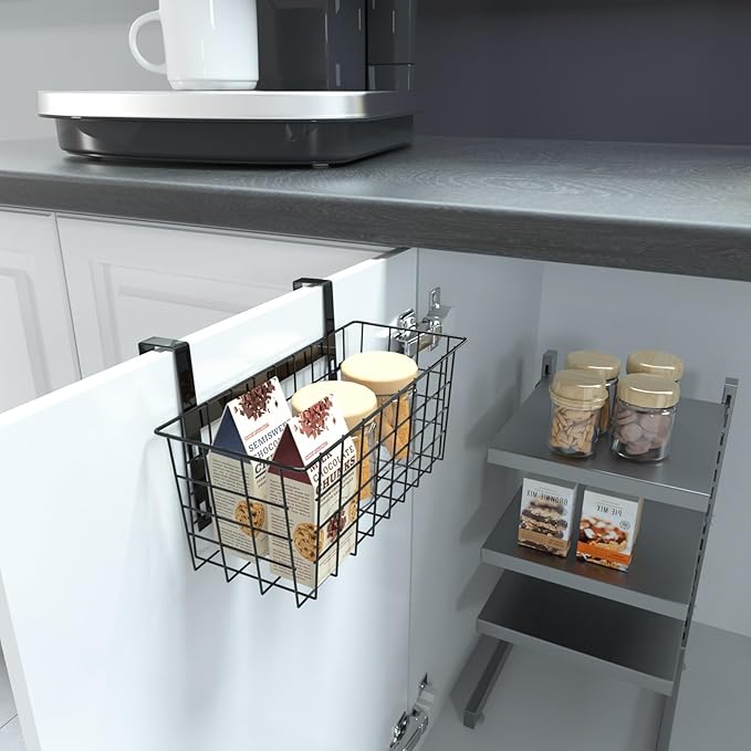 MaraFansie Basket with Hook, Grid Storage Basket, Over the Cabinet Door