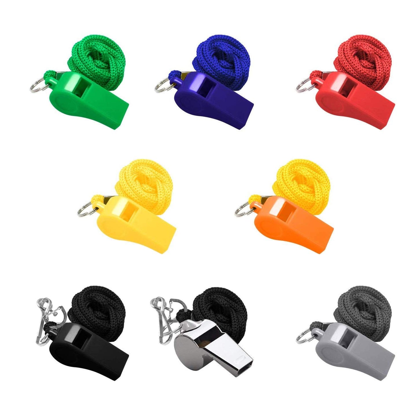 SANNIX 28 Pack Whistle, Coach Whistle with Lanyard Sports Whistles Loud Crisp Sound Whistle for Coaches Referees Training Gyms Emergency