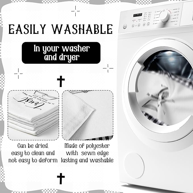 R HORSE Religious Christian Kitchen Dish Towel 5Pcs Bible Verse Scripture
