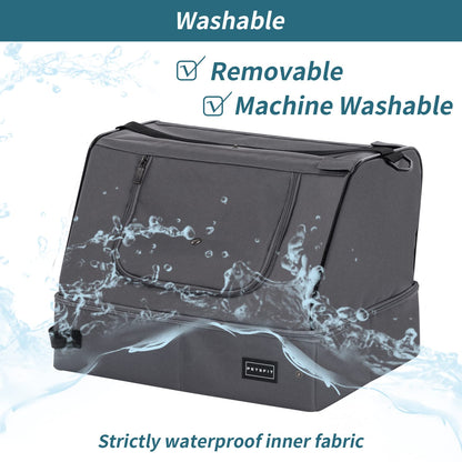 Petsfit Litter Box with Lid, Waterproof Bottom, High Cover Enlosure, Standard Cat Litter Boxes, Leak-Proof, Lightweight Gray, 40cm x 30cm x 12cm