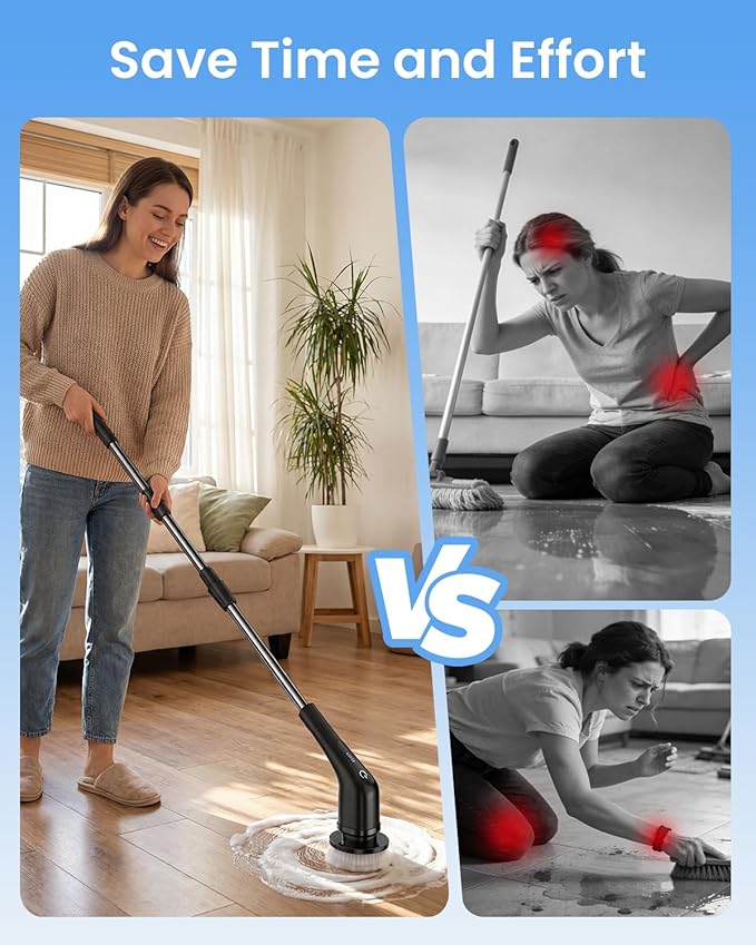 Leebein Electric Spin Scrubber, Cordless Cleaning Brush