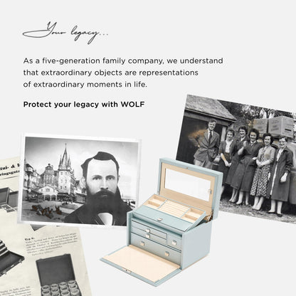 WOLF Windsor 15-Piece Watch Box, Black - Features 15 Watch Compartments & Vegan Leather Exterior