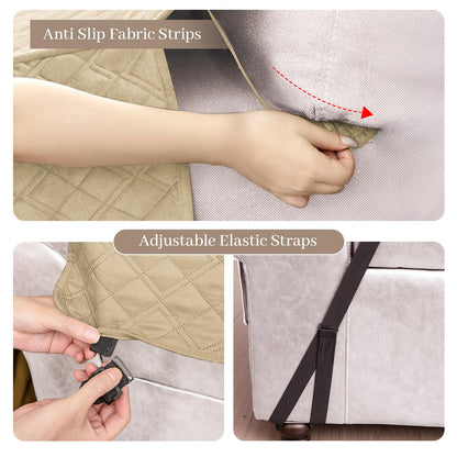 HYZOTEX Waterproof Sectional Couch Cover for Dogs, Extra Large L Shape Corner Sofa Cover, Non-Slip Washable U Shaped Sofa Slipcovers Furniture Protector (XX-Large, Fossil)