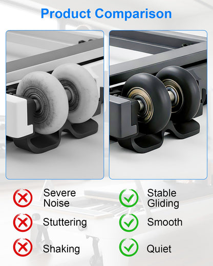 4 Pcs Replacement Roller Wheels Fit for Aero Pilates Reformer Machine, Pilates Reformer Replacement Parts, Black