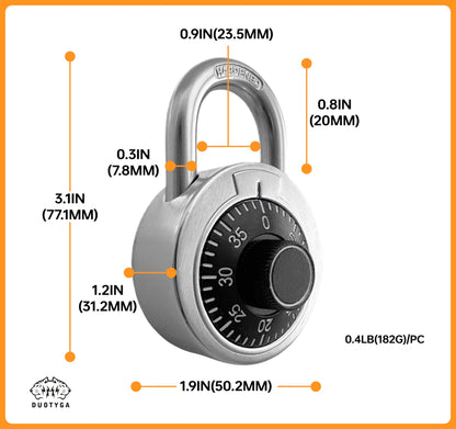 DuoTyga Combination Padlock with Key, 2 Pack 2 Keyed Alike Matching Key, Combination Locker Lock for Toolbox, School and Gym Locker, Employee and Case, Black