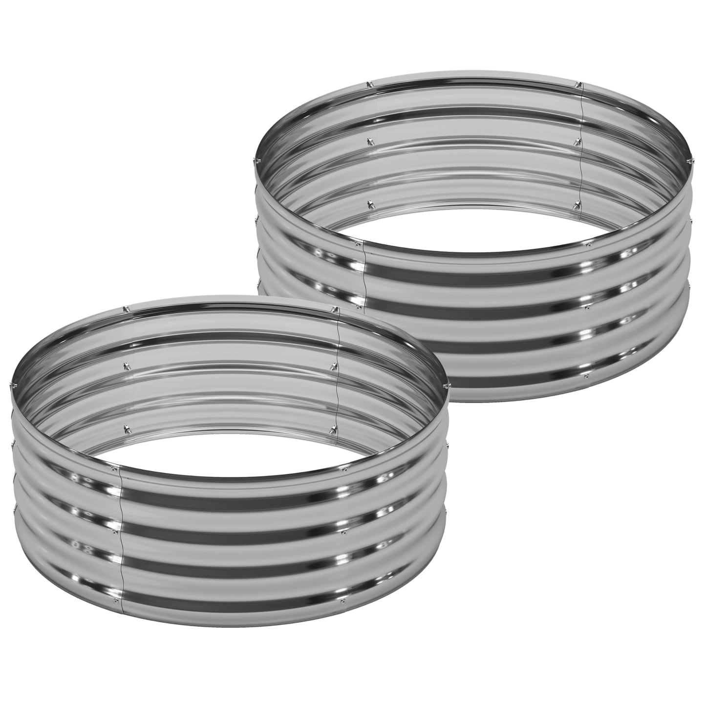 DIIYIV 2Pack 4x4x1ft Galvanized Raised Garden Bed, Planter Raised Garden Beds Outdoor, Round Clearance Raised Garden Beds for Gardening Vegetables