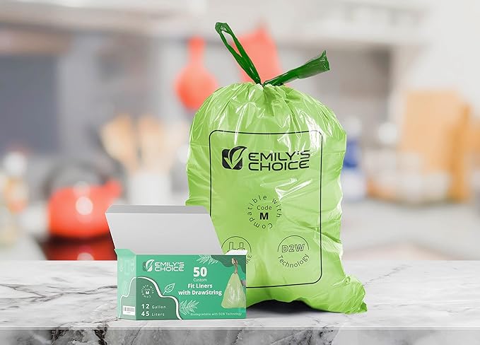 Emily's Choice Heavy Duty Biodegradable Trash Bag Code Mwith D2W Technology