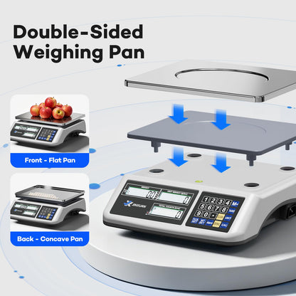JINXUAN Counting Scale 88lb/40kg x 0.5g Industrial Scale lb/oz/g/kg Digital Parts Scale with Dual LCD Display, Rechargeable Inventory Scale for Small Parts Coins Pieces Tickets, Precision Gram Scale