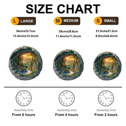 Jollitot Wooden Puzzles, 3D Cave Forest Puzzle 300 Pieces, Unique Animal Shaped Wood Challenging Jigsaw Puzzles Ideal for Adults, Premium Wood Gift Box 13.4x13.3in