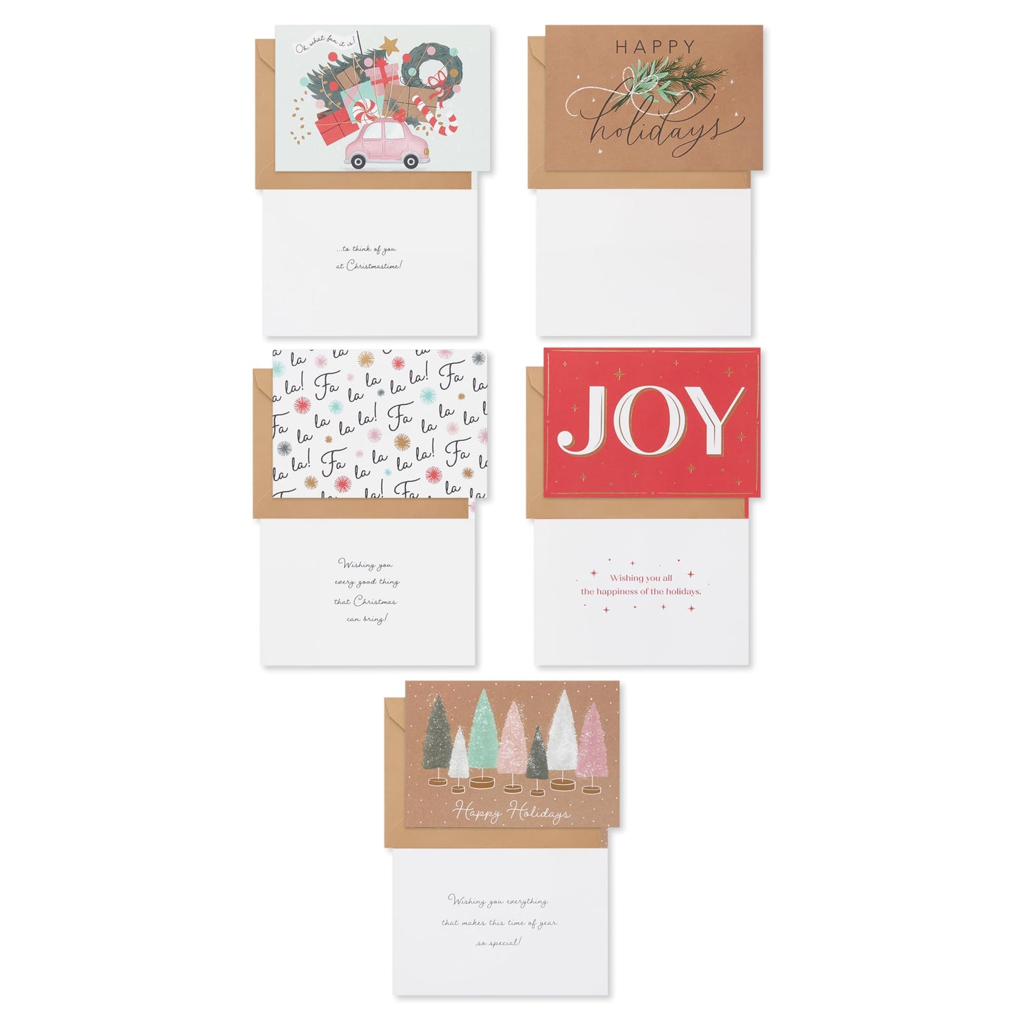 American Greetings Christmas Cards with Envelopes, Trendy Pink Pastel Designs (25-Count)