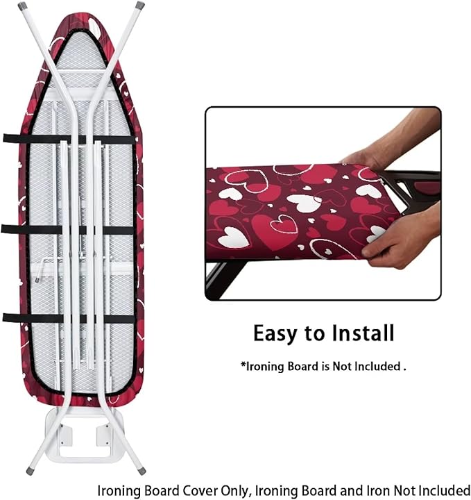 Heart Cute Ironing Board Cover Romantic Standard Size 15″x54″ Ironing Board