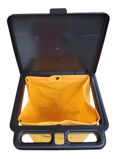 Simpli-Magic Janitorial Cart, 330 lbs Capacity – 3-Shelf Commercial Housekeeping Cleaning Cart on Wheels, 25 Gallon Bag with Lid – Stable, Smooth Movement
