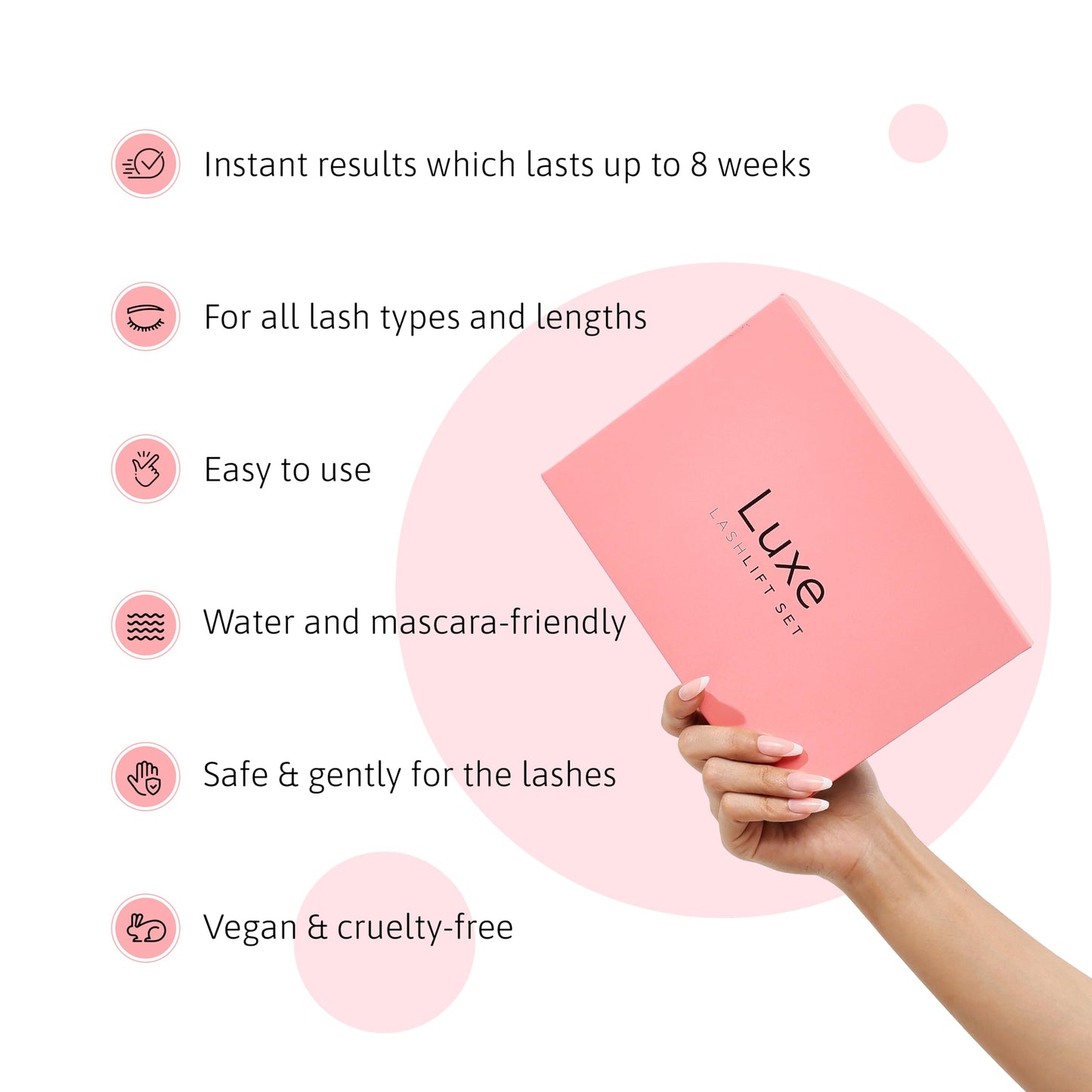 Luxe Cosmetics - Lash Lift Kit - Complete Set for Eyelash Lifting - New Pro Version - Easy to Apply and Long Lasting Finish - Professional Results up to 8 Weeks from Home- Includes 3 Applications
