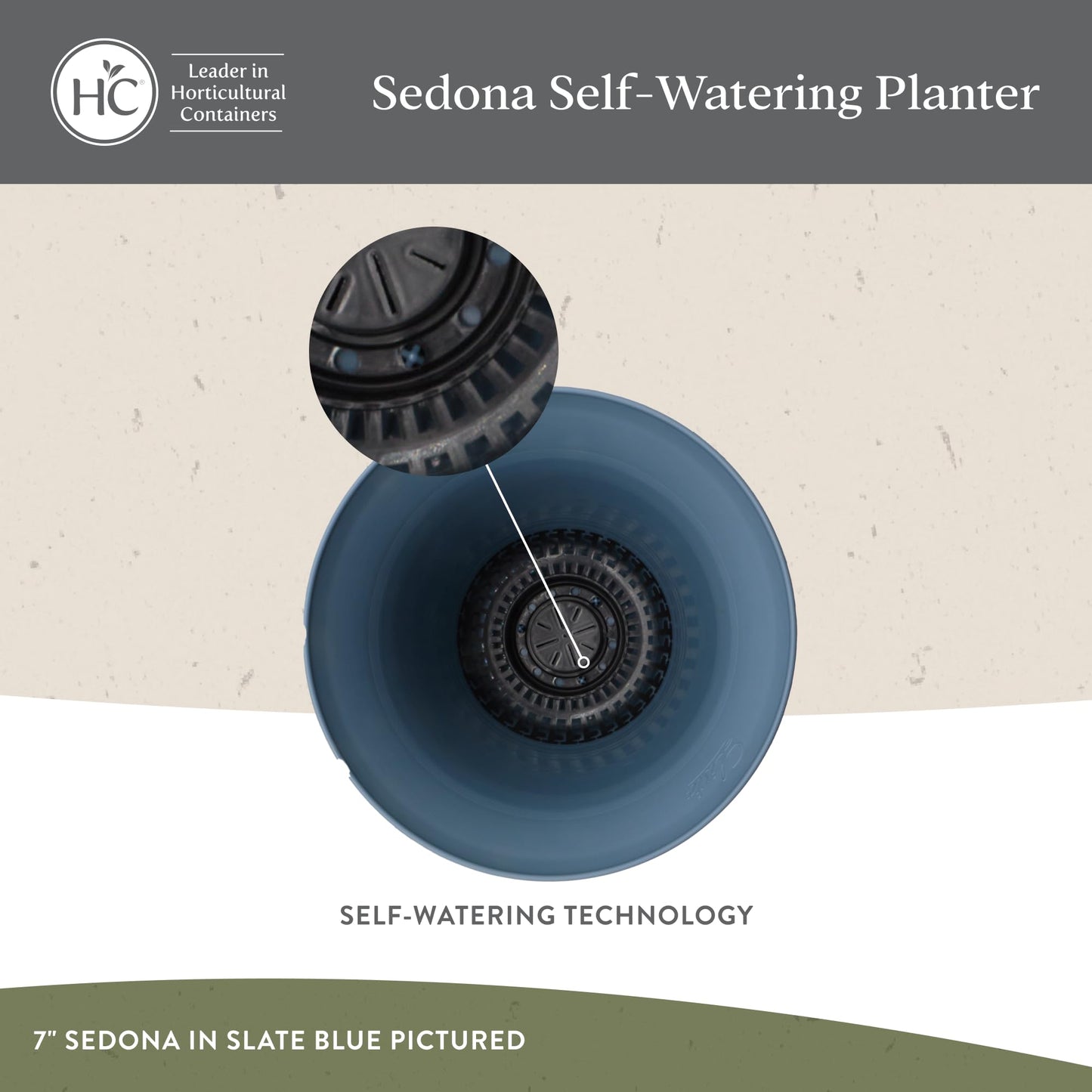 The HC Companies 7 Inch Sedona Round Self Watering Planter Pots, Lightweight UV-Resistant Plastic Indoor & Outdoor Planters, 4-Pack Flower Pots for Garden & Home Decor, Wild Red