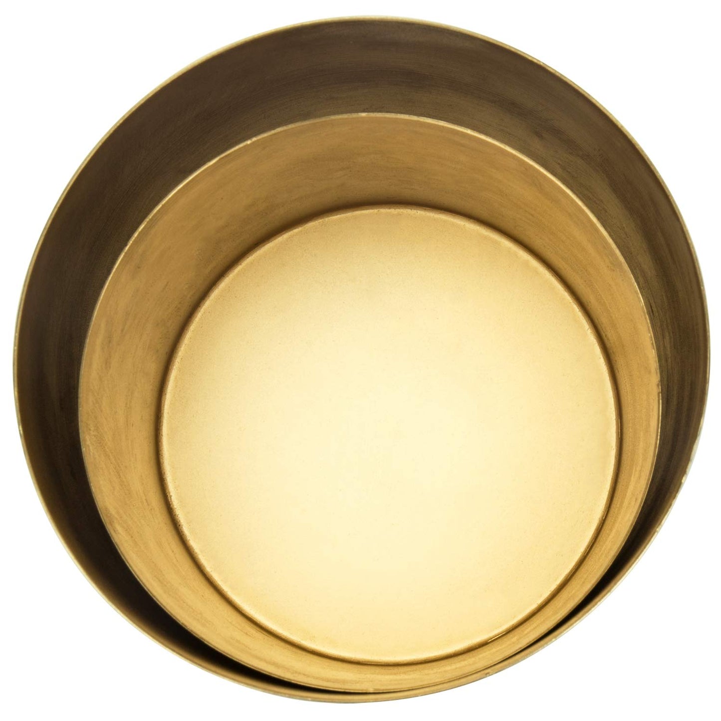 MyGift Modern Brushed Brass Plated Indoor Plant Pot, Cylindrical Metal Vase, 5 and 6 Inch, Set of 2 - Handcrafted in India