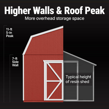Handy Home Products Hudson 12x16 Do-it-Yourself Wooden Storage Shed with Floor Kit- Does not Include Paint or Roofing Shingles