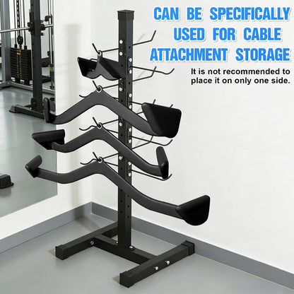 Frienda Steel Lat Bar Organizer, Home Gym Accessories, Lat Pulldown Attachments Cable Attachment Storage Rack Cable Attachments for Gym Rack Storage Heavy Duty Steel Organizer Home Use
