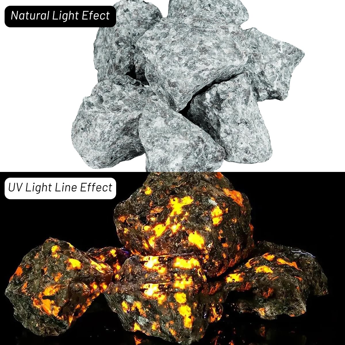 Natural Yooperlite Stone Rock Glow Under UV Light Raw Rough Crystal for Rock Tumbling, Decor, Crafts, Gift