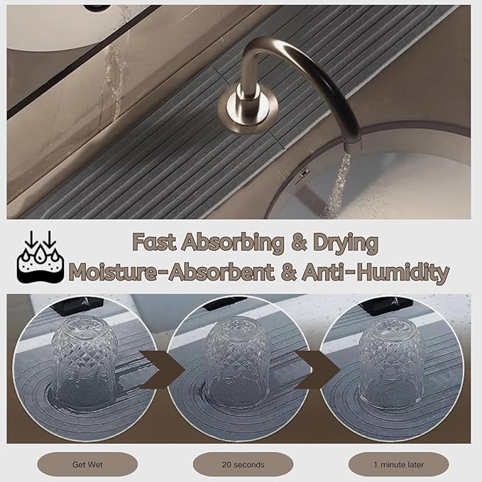 Diatomite Faucet Mat for Kitchen Sink