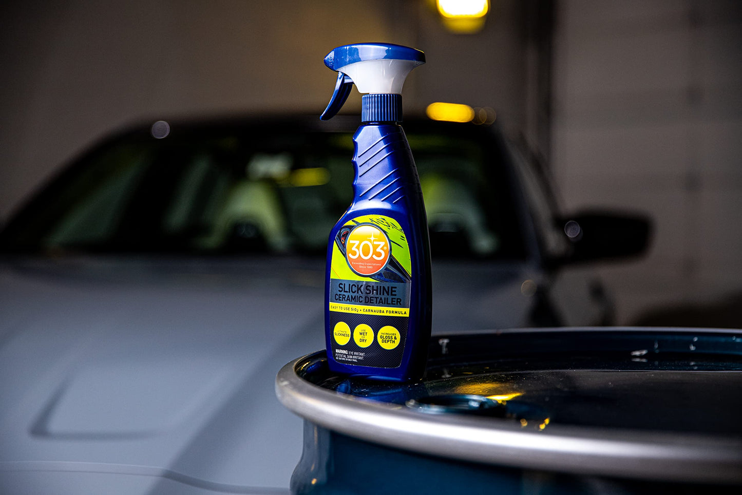 303 Products (30265 Slick Shine Ceramic Detailer - SiO2 and Carnauba Infused Ceramic Coating - Premium Ceramic Detailing Spray - Increases Shine and Gloss - Works on Paint, Glass, and Wheels - 16Oz