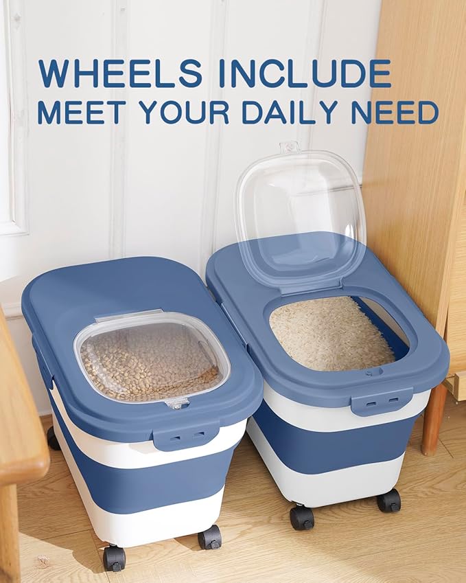 20-30 Lbs Rice Storage Container, Collapsible Food Storage Containers