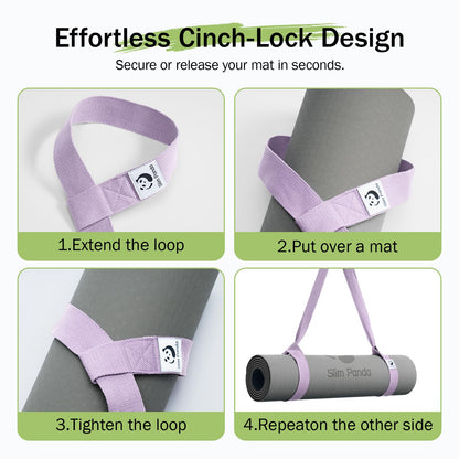 Slim Panda Yoga Mat Straps for Carrying, Adjustable Yoga Mat Carrier Sling Fits All Mats(Mat Not Included)