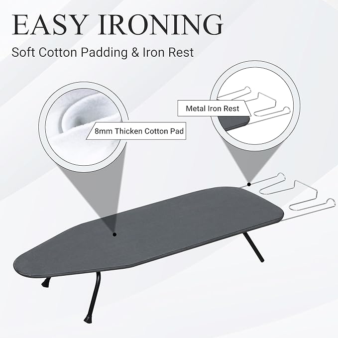 Metal Mesh Panel Tabletop Ironing Board | Foldable Iron Board | Heavy Duty