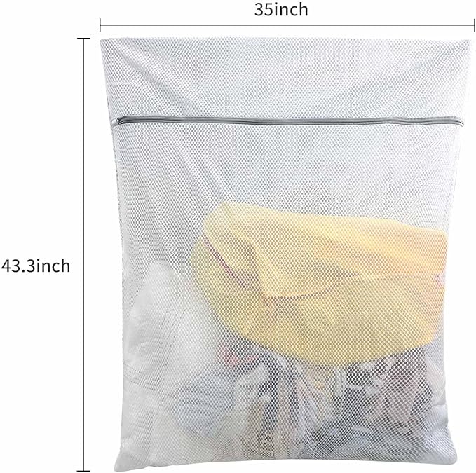 Oversized Honeycomb Mesh Laundry Bags, 2 Pack 35x43.3 inch Heavy Duty Delicate