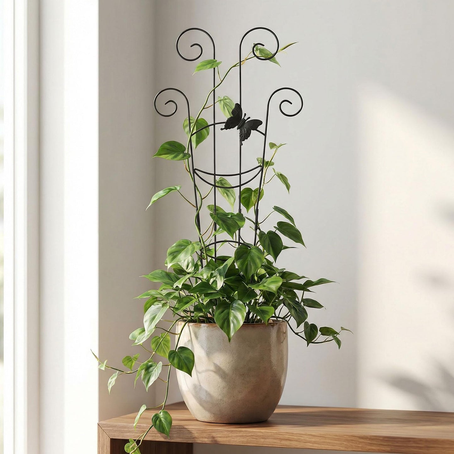 2 Pack Trellis for Climbing Plants Indoor, 30In Monstera Plant Support Structures, Plant Trellis for Potted Plants Stakes, Metal Climbing Support Outdoor for Ivy Pothos Monstera Hoya Flower, Butterfly