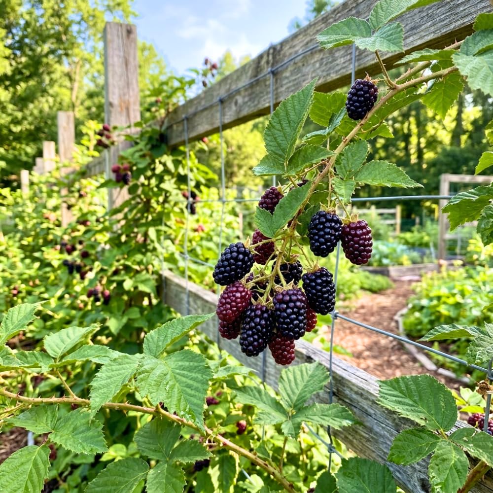 Set 3 Thornless Boysenberry Plants, Boysenberry Plants Live for Planting, 4-6 Inc Tall, Well Rooted, Sweet Berries, Boysenberries Plant for Indoor Outdoor Planting