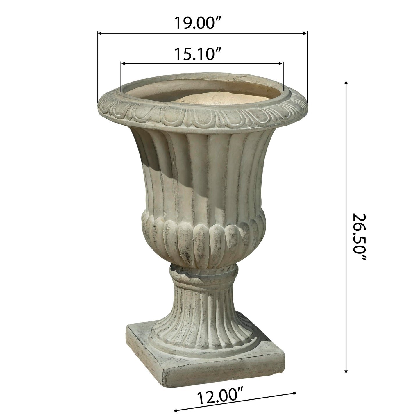 Rpuzonier 26" Large Urn Planters for Outdoor Plants, Outdoor Garden Planter Urns Flower Pots, Versatile Garden or Home Decor, No Assembly Required (Antique Green)